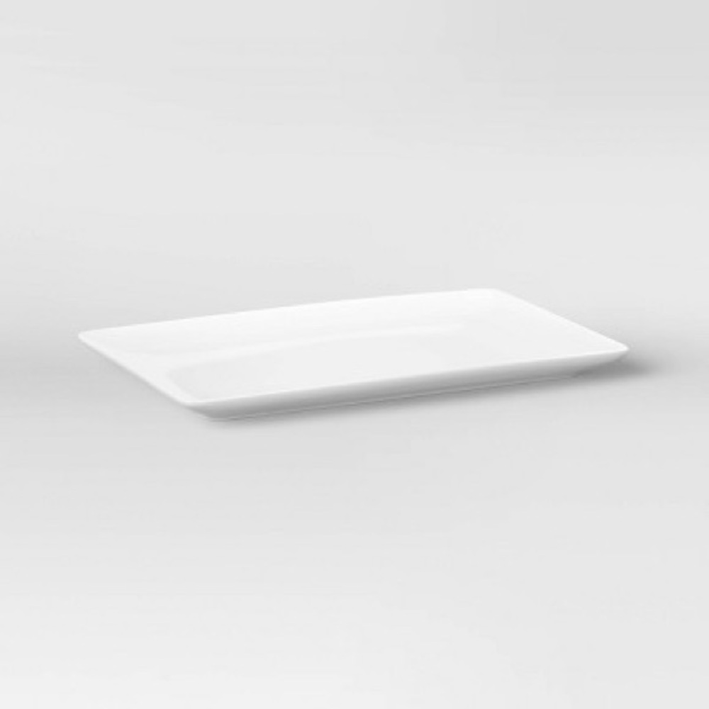 Pair of large Threshold Porcelain Platters in White